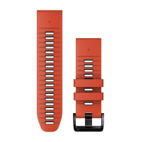 QuickFit® 26 Watch Bands-SILICONE Flame Red/Graphite Silicone - 010-13281-04 - Garmin